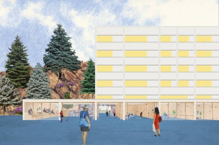 Nærmiljøhuset på Romsås skal bli en åpen og inkluderende arena for folk med ulik bakgrunn i alle aldre. Ill.: Lala/Snøhetta